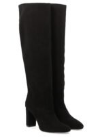 "Via Roma 15" bottes hautes femme noires en daim – Image 2