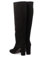 "Via Roma 15" bottes hautes femme noires en daim – Image 4