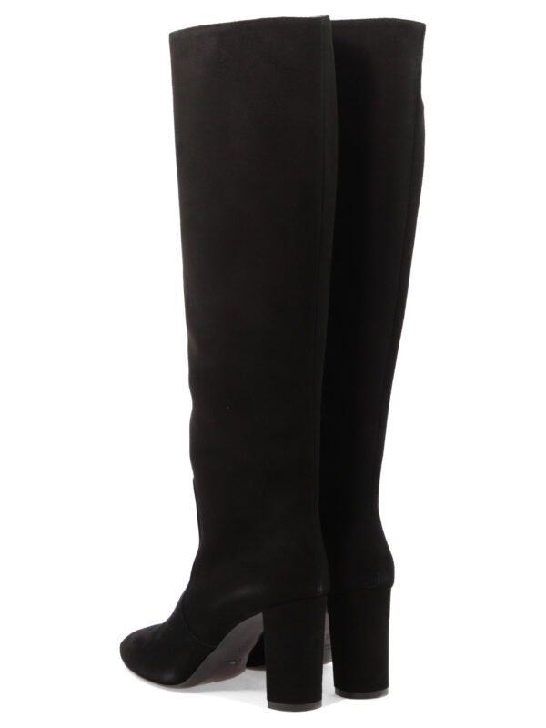"Via Roma 15" bottes hautes femme noires en daim – Image 4