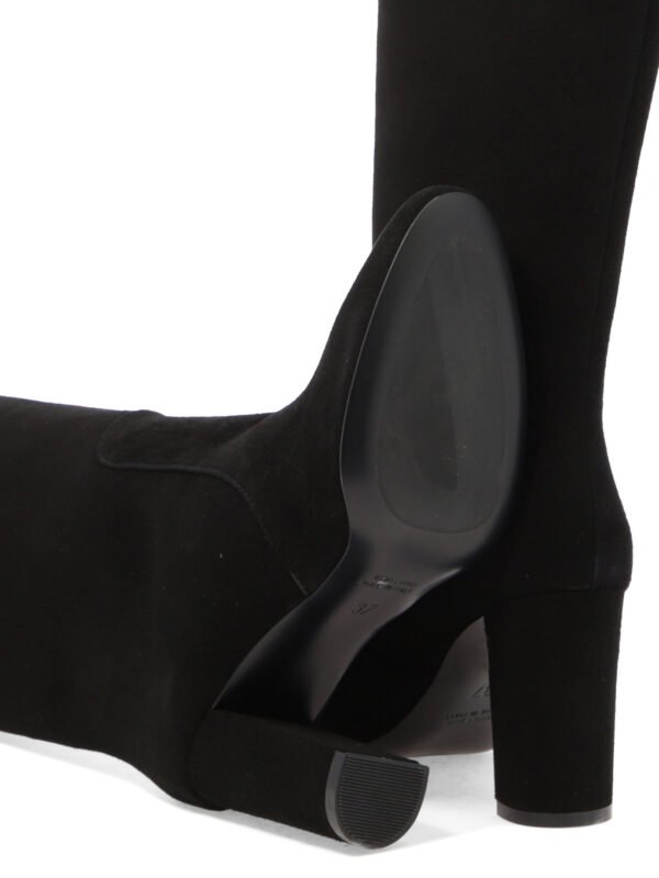 "Via Roma 15" bottes hautes femme noires en daim – Image 5