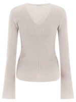 "Aspesi" cardigan femme blanc en coton à col en V - Image 2