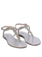 "Ninalilou" Sandales femme argentées en cuir – Image 2