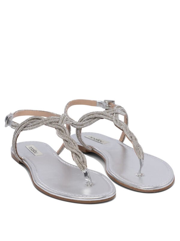 "Ninalilou" Sandales femme argentées en cuir – Image 2