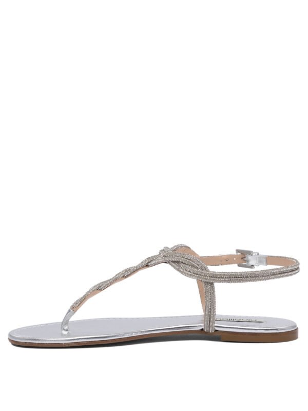 "Ninalilou" Sandales femme argentées en cuir – Image 3