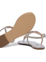 "Ninalilou" Sandales femme argentées en cuir – Image 5