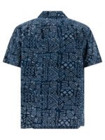 "Beams Plus" chemise imprimée sans manches homme bleue en coton coupe regular – Image 2
