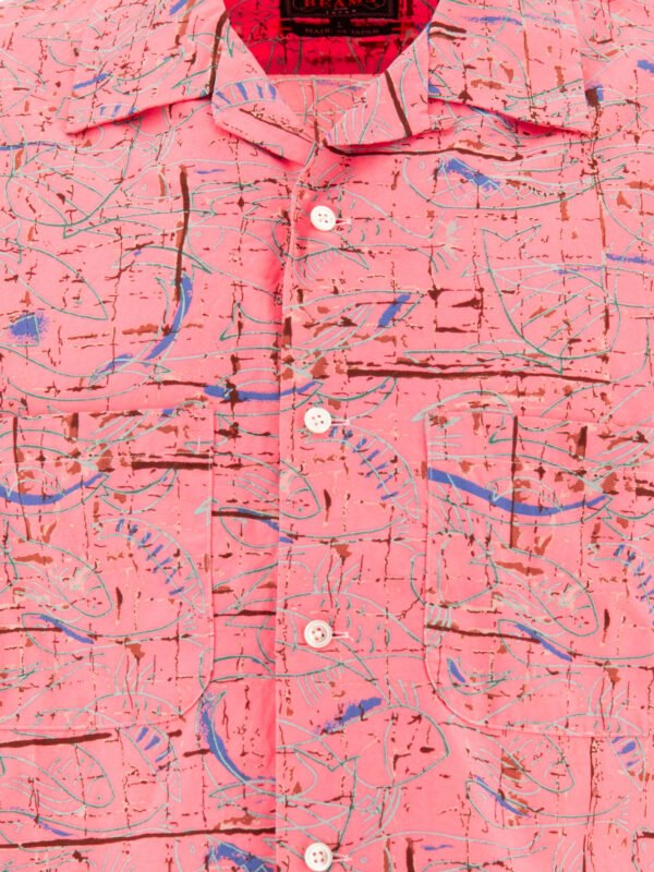 "Beams Plus" chemise homme rose en rayonne et coton coupe regular – Image 3
