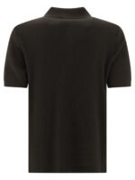 "Beams Plus" polo en maille noir en coton coupe regular à manches courtes pour homme – Image 2