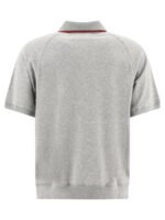 "Beams Plus" polo zippé gris en coton coupe regular à manches courtes pour homme - Image 2
