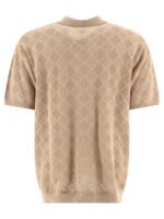 "Beams Plus" polo zippé en maille beige en coton coupe regular à manches courtes pour homme – Image 2