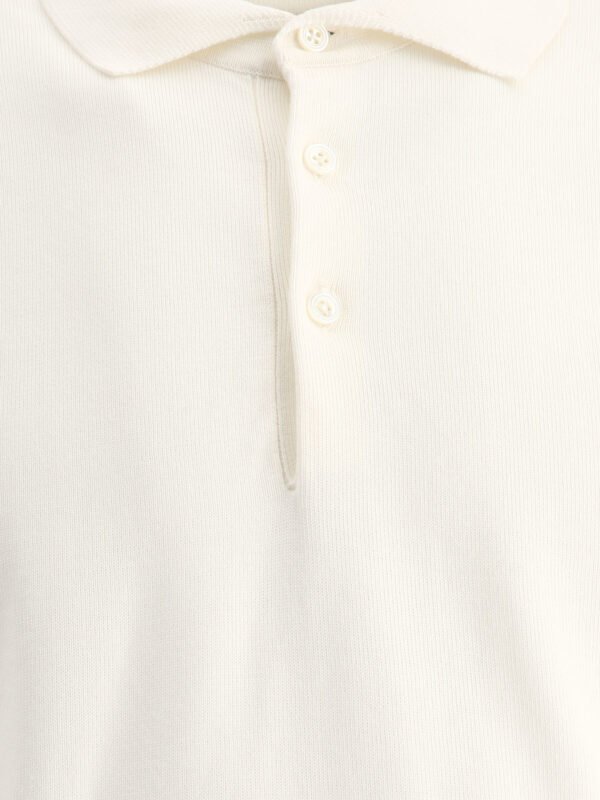 "Beams Plus" polo homme blanc 12G en coton - Image 3