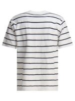 "Beams Plus" t-shirt homme blanc à rayures en coton – Image 2