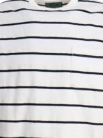 "Beams Plus" t-shirt homme blanc à rayures en coton – Image 3