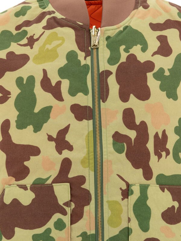"Beams Plus" veste sans manches homme vert camouflage en nylon matelassé – Image 3