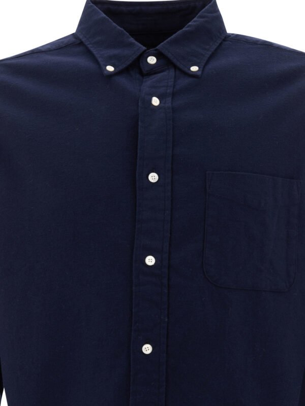 "Beams Plus" chemise homme bleue en coton coupe regular – Image 3