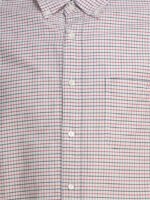 "Beams Plus" chemise Oxford Tattersall blanche en coton coupe regular à manches longues pour homme – Image 3
