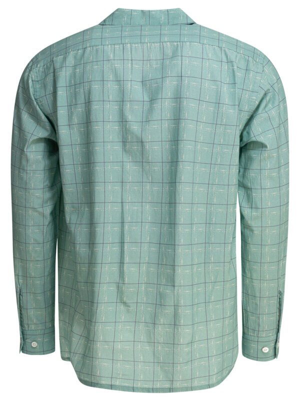 "Beams Plus" chemise homme verte rayonne coton manches longues – Image 2