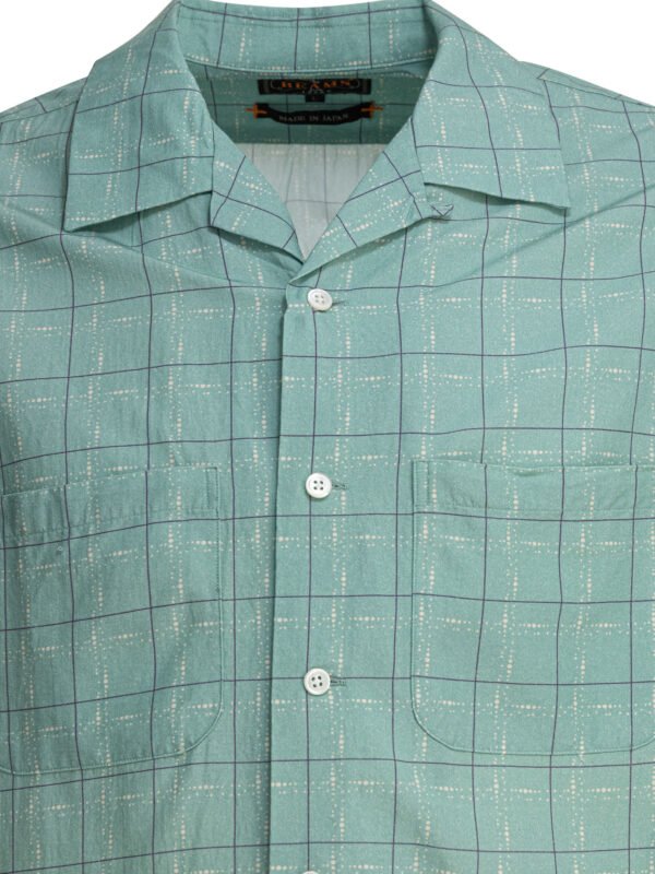 "Beams Plus" chemise homme verte rayonne coton manches longues – Image 3