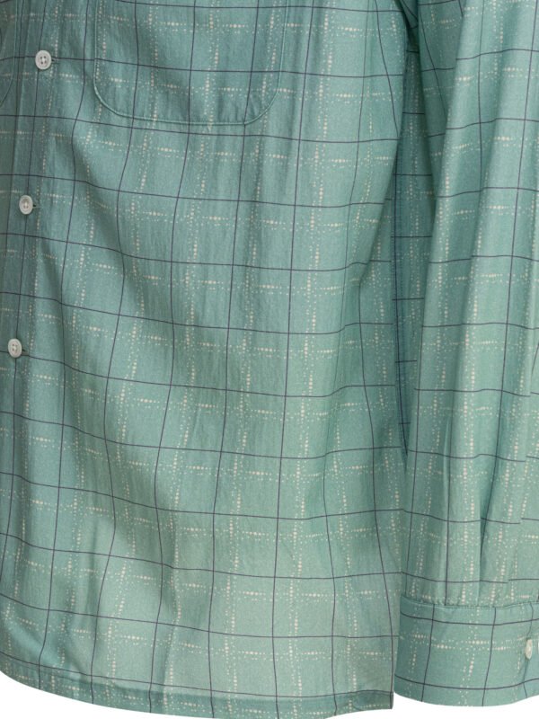"Beams Plus" chemise homme verte rayonne coton manches longues – Image 4