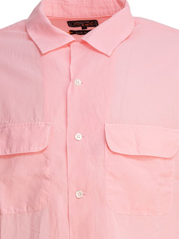 "Beams Plus" chemise à col cubain homme rose en coton coupe regular - Image 3