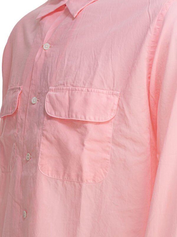 "Beams Plus" chemise à col cubain homme rose en coton coupe regular - Image 4