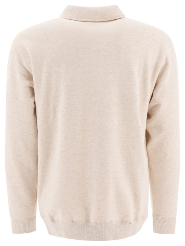 "Beams Plus" sweat zippé homme beige en coton – Image 2