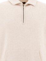 "Beams Plus" sweat zippé homme beige en coton – Image 3
