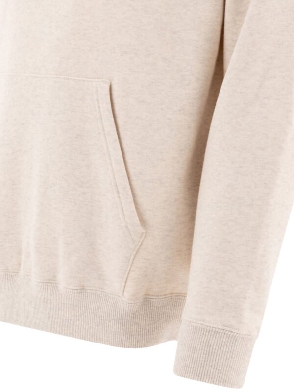 "Beams Plus" sweat zippé homme beige en coton – Image 4