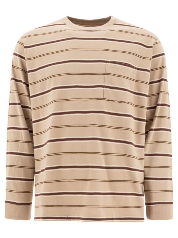 "Beams Plus" t-shirt homme beige en coton manches longues – Image 4