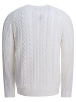 "Beams Plus" pull blanc en lin et coton coupe regular à manches longues pour homme – Image 2