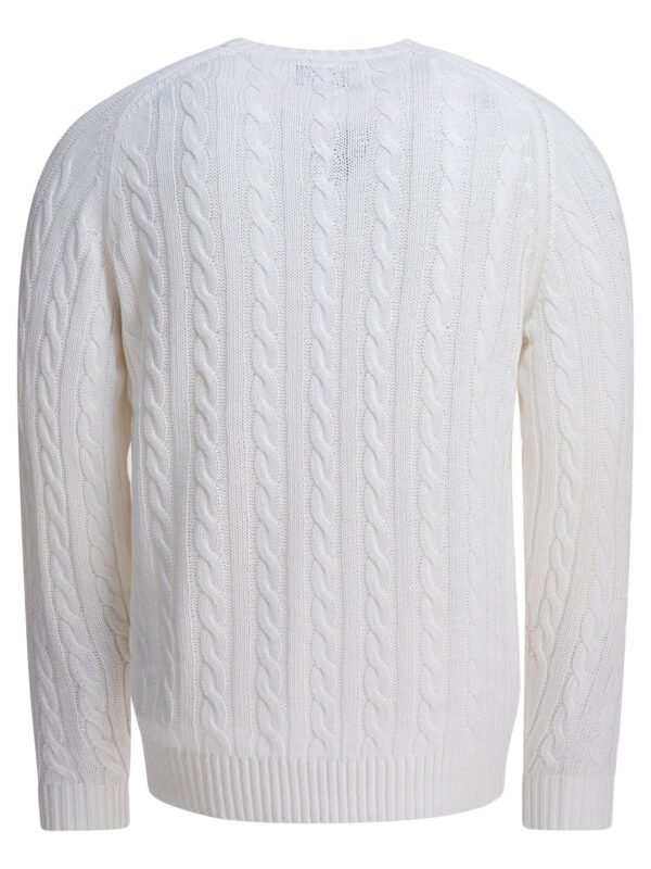 "Beams Plus" pull blanc en lin et coton coupe regular à manches longues pour homme – Image 2
