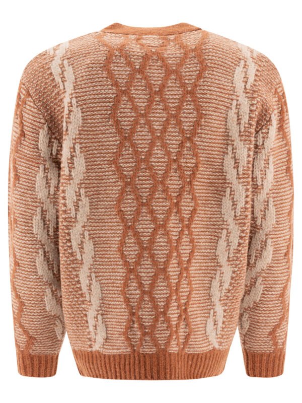 "Beams Plus" cardigan homme marron en laine coupe regular – Image 2