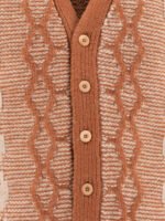 "Beams Plus" cardigan homme marron en laine coupe regular – Image 3