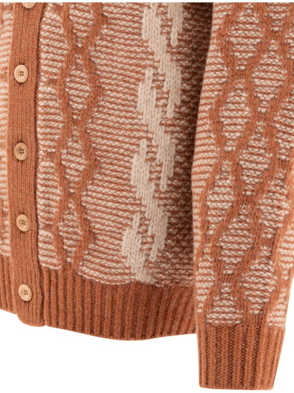 "Beams Plus" cardigan homme marron en laine coupe regular – Image 4