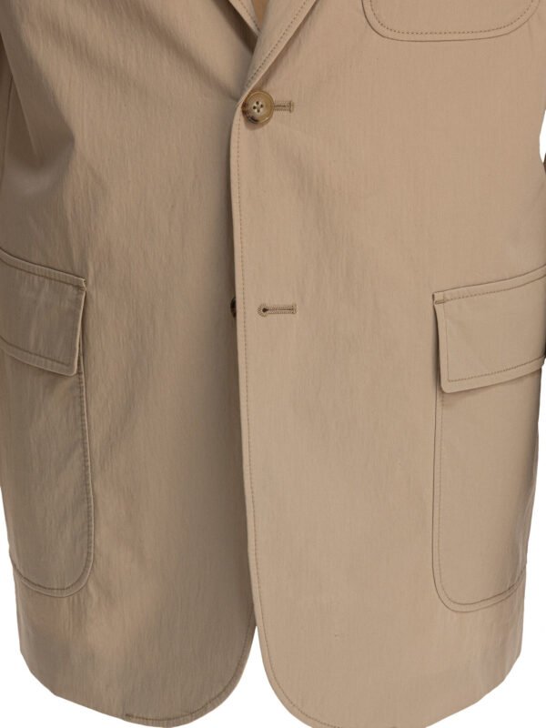 "Beams Plus" blazer homme beige 3B Comfort Cloth en coton et nylon - Image 3