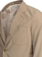 "Beams Plus" blazer homme beige 3B Comfort Cloth en coton et nylon - Image 4