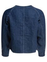 "Beams Plus" veste Engineer bleue en lin coupe décontractée à manches longues pour homme – Image 2