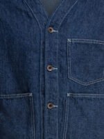 "Beams Plus" veste Engineer bleue en lin coupe décontractée à manches longues pour homme – Image 3