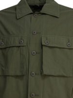 "Beams Plus" surchemise MIL SHT-JAC verte en coton coupe regular à manches longues pour homme – Image 3