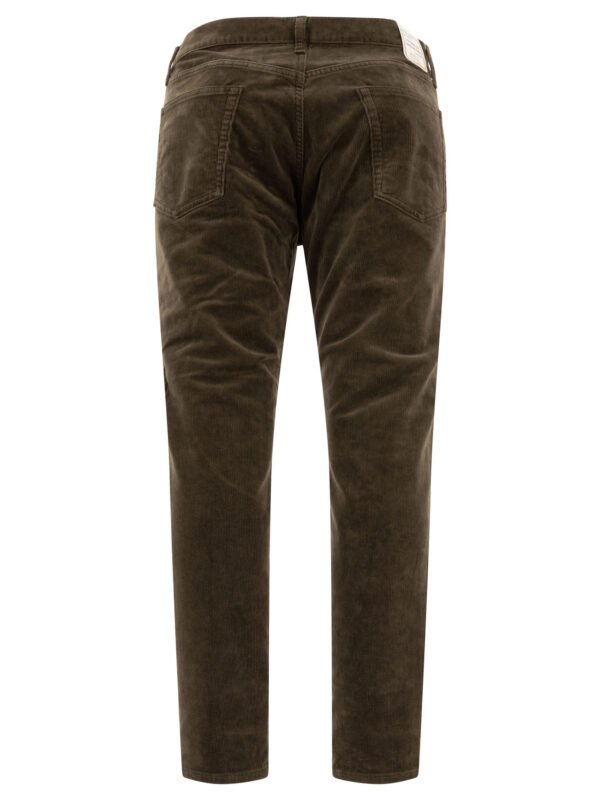 "Beams Plus" pantalon homme marron en coton coupe regular – Image 2