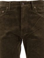 "Beams Plus" pantalon homme marron en coton coupe regular – Image 3