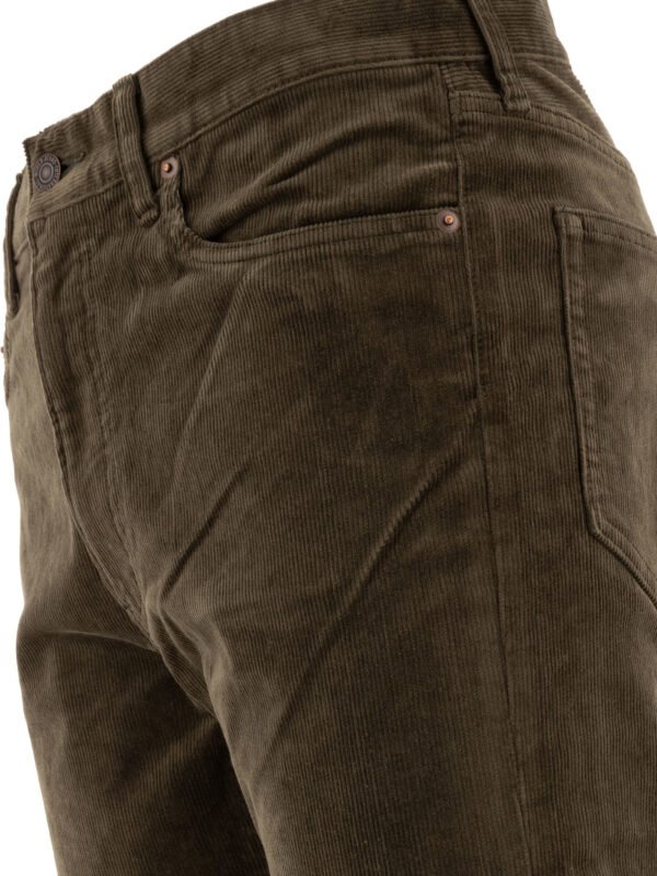 "Beams Plus" pantalon homme marron en coton coupe regular – Image 4