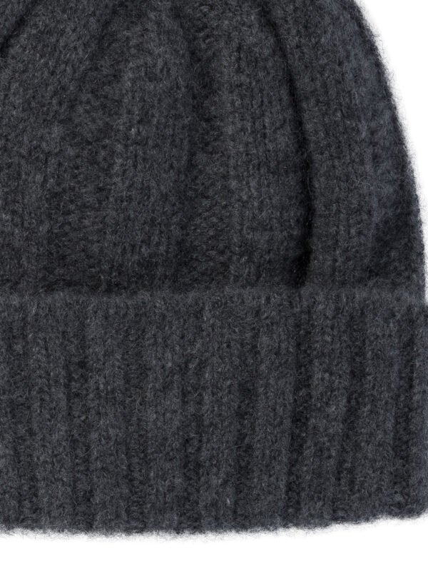 "Beams Plus" bonnet homme gris en cachemire – Image 3