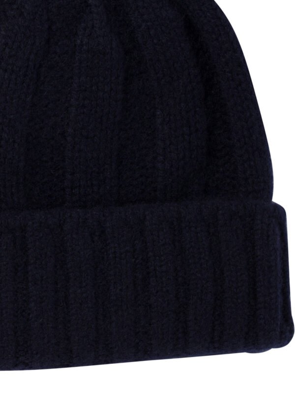 "Beams Plus" bonnet homme bleu nuit en cachemire – Image 3