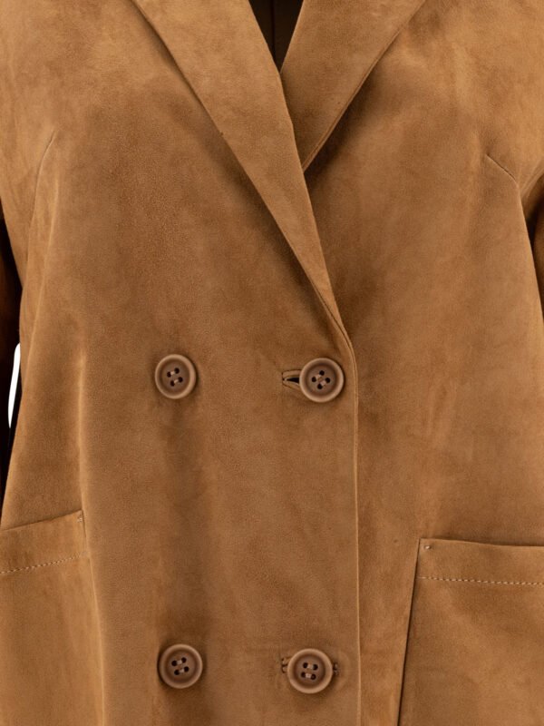 "Salvatore Santoro" Veste femme beige en cuir coupe standard – Image 3