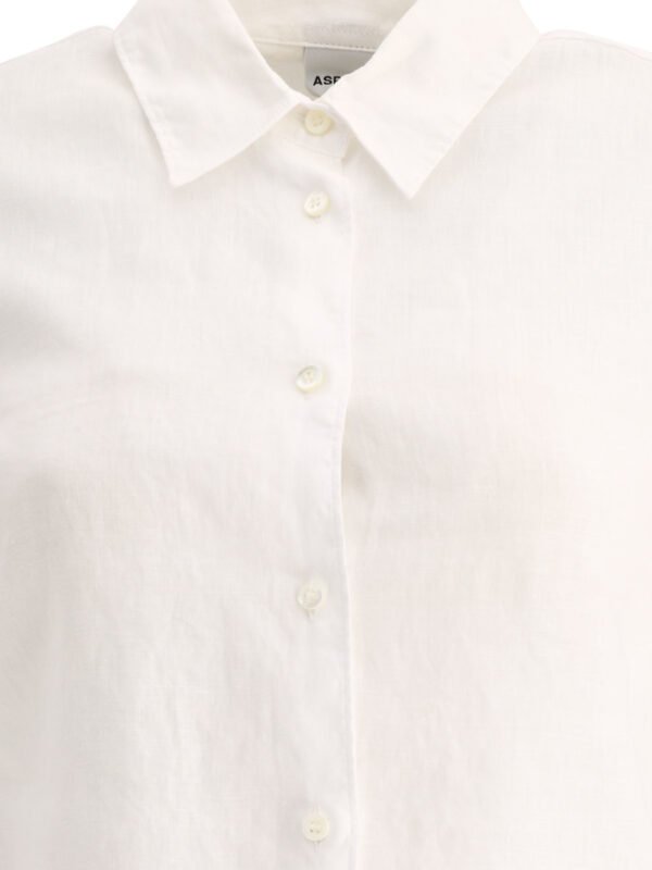 "Aspesi" chemise femme blanche en lin coupe slim – Image 3