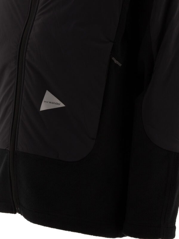 "and Wander" veste homme noire avec insert en polaire coupe regular – Image 4