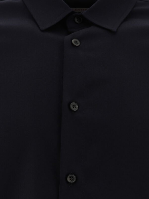 "Valentino" Chemise homme bleue en laine vierge coupe regular – Image 3