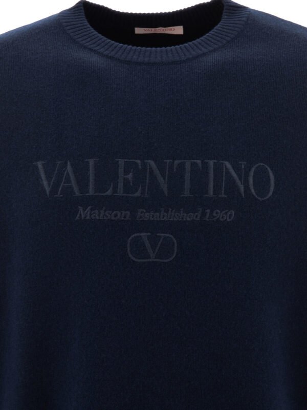 "Valentino" pull en laine à broderie Valentino homme bleu – Image 3