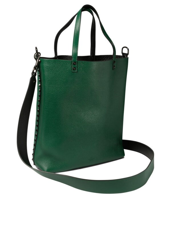 "Valentino Garavani" sac bandoulière réversible Rockstud homme vert en cuir – Image 2